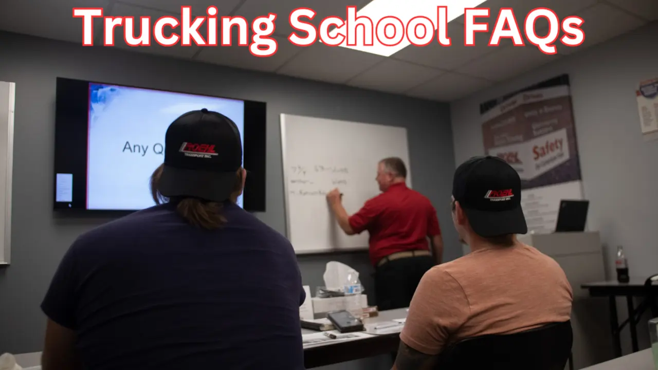 Trucking school FAQ graphic