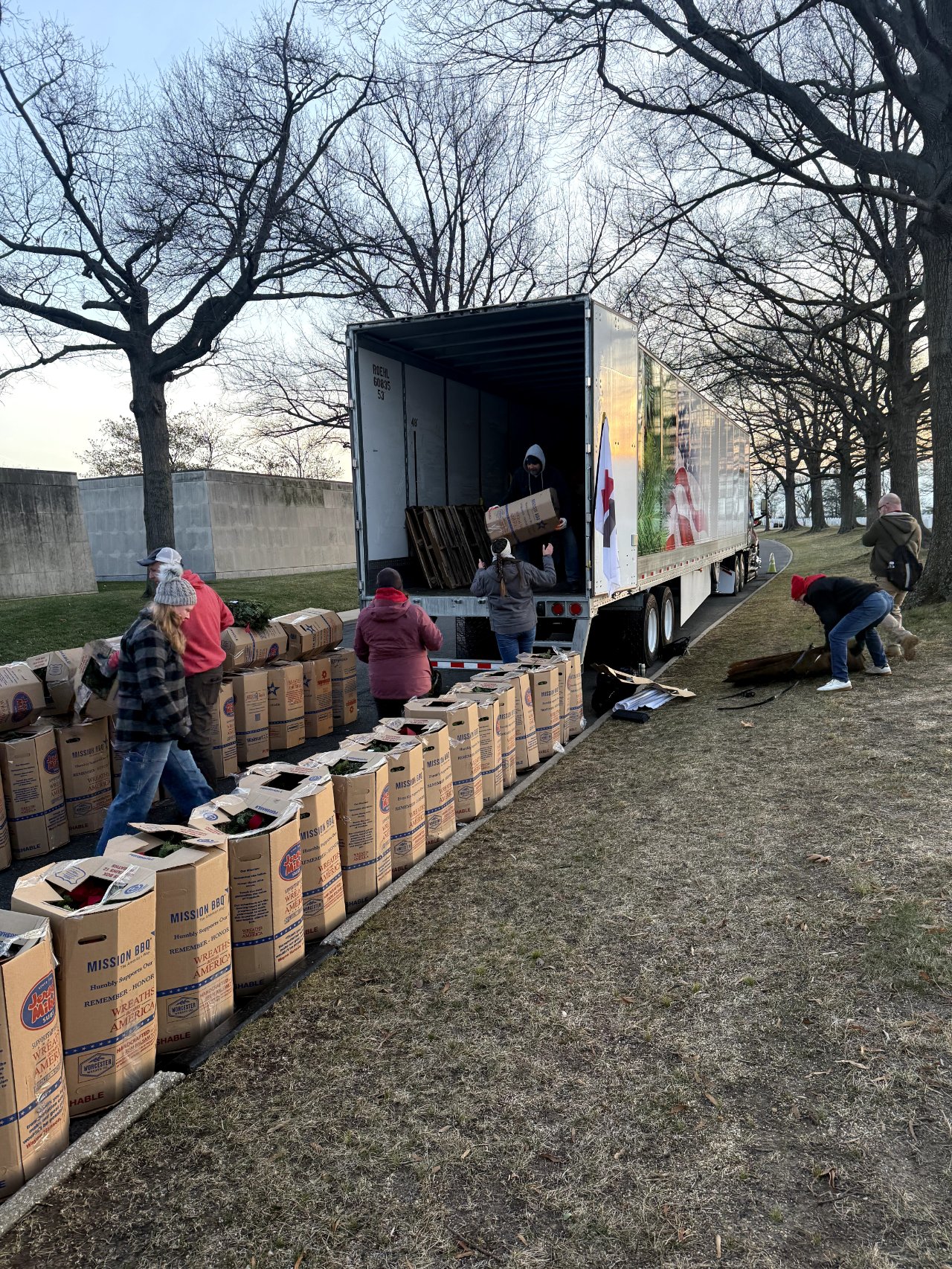Wreaths Across America Truck and Wreaths