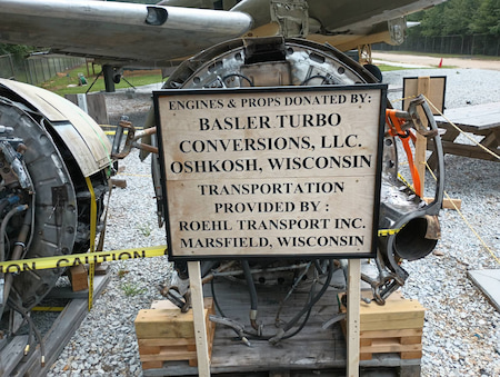 Sign placed in front of the C47.