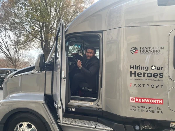 Charles Jones in new Kenworth truck Charles Jones in new Kenworth truck