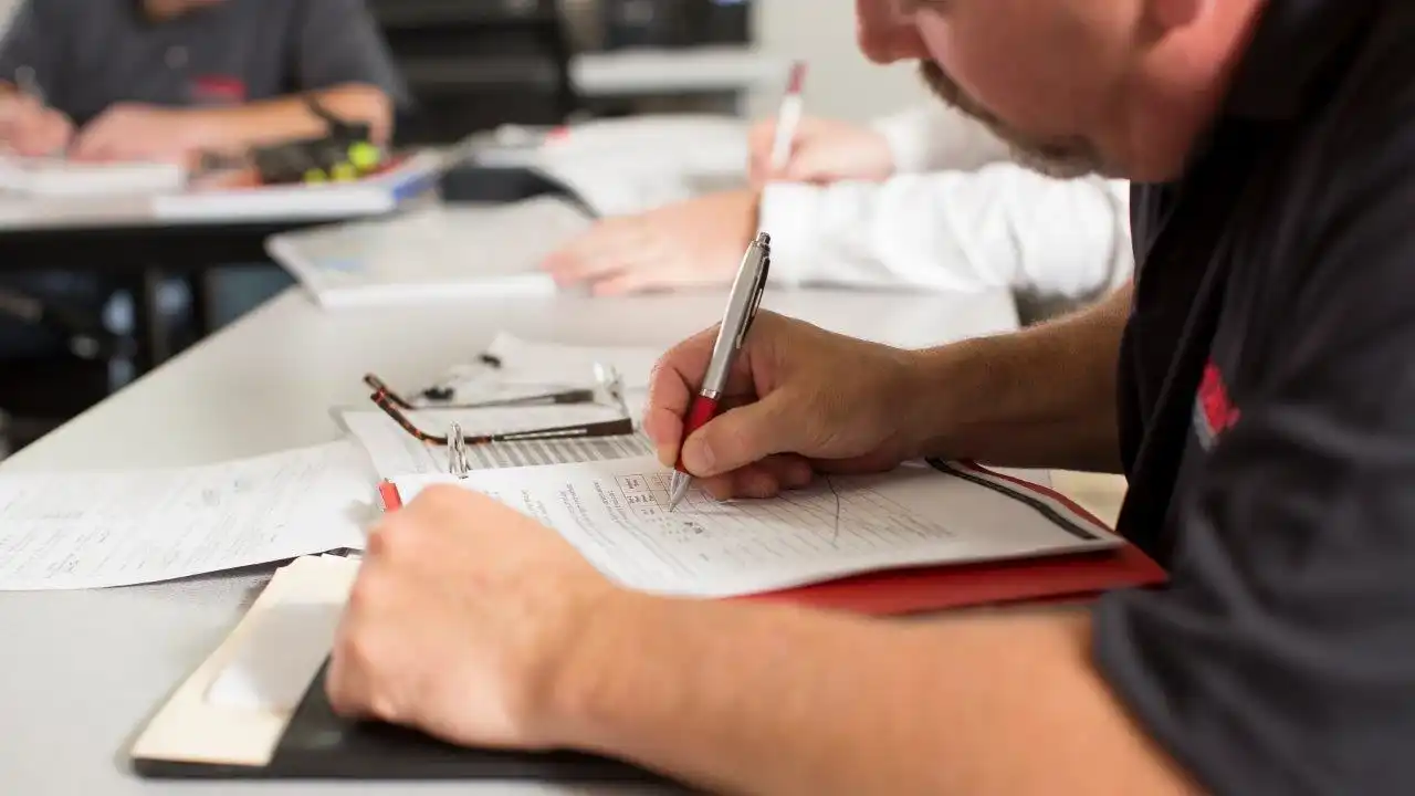 student studying for CDL