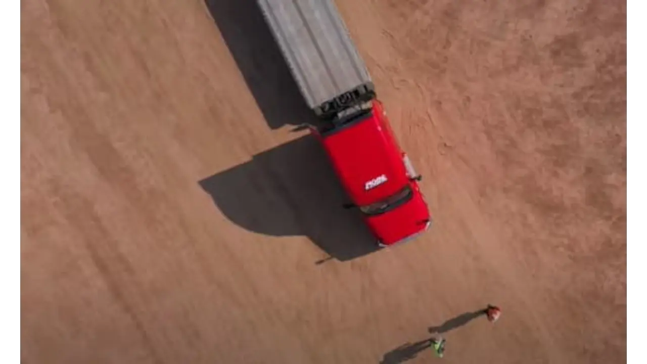 Birds eye view of truck