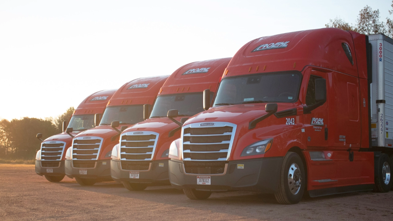 Four Roehl trucks lined up