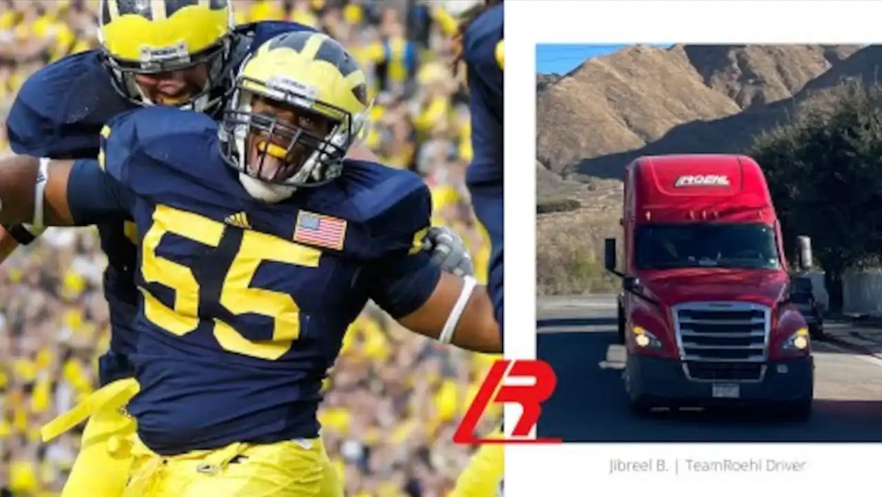 Football player turned truck driver