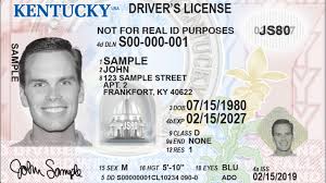Sample of Kentucky drivers license