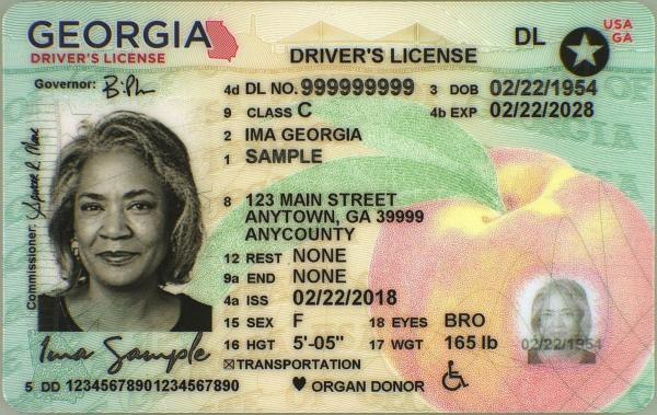 Sample of Georgia CDL Drivers License