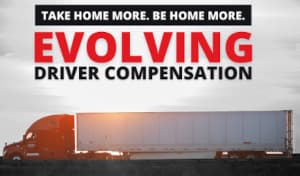 Roehl truck on road - take home more be home more - evolving driver compensation